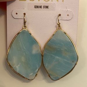 Genuine Jade Earrings Aqua